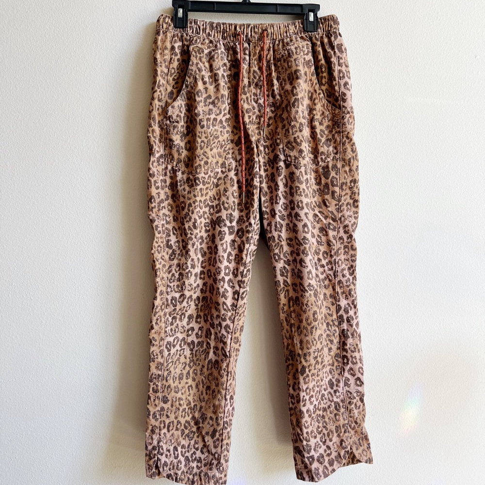 Anthropologie Pilcro X Cottage Cord Corduroy High Rise Pant Leopard